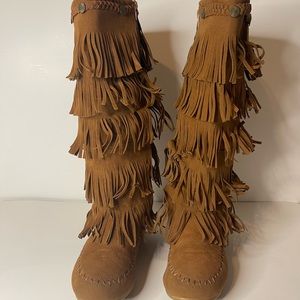 Shoes of Soul 5-Layer Suede Fringe Boots